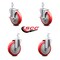 Service Caster 5 Inch Red Polyurethane Wheel Swivel 7/8 Inch Square Stem Caster Brakes, 2PK SCC-SQ20S514-PPUB-RED-TLB-78-2-S-2 - alternate 2